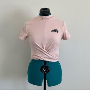 Roots Light Pink Cropped Twist Workout Top